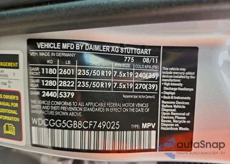 2012 Mercedes-Benz Glk 350 z USA, uszkodzony, nr VIN WDCGG5GB8CF749025